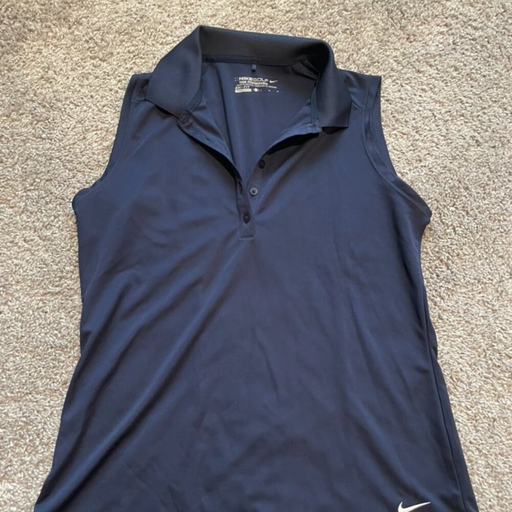 Nike Women's Sleeveless Golf/Tennis Polo - Navy Blue - Size L